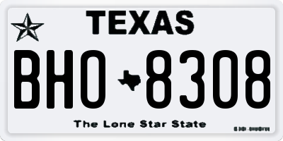 TX license plate BHO8308