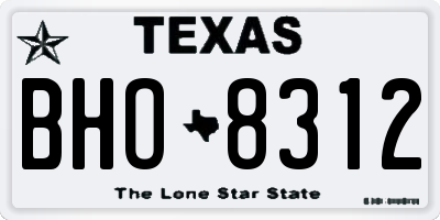 TX license plate BHO8312
