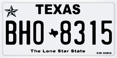 TX license plate BHO8315