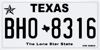 TX license plate BHO8316