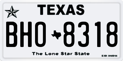 TX license plate BHO8318