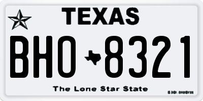 TX license plate BHO8321