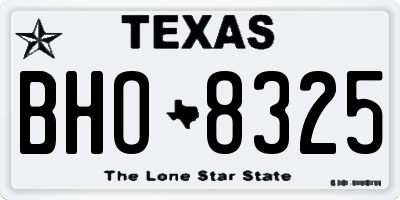 TX license plate BHO8325
