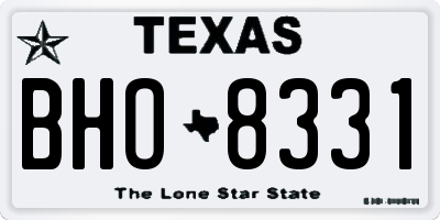 TX license plate BHO8331