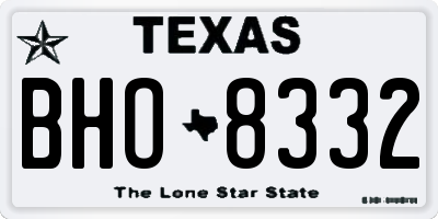 TX license plate BHO8332