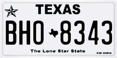 TX license plate BHO8343