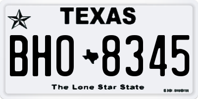 TX license plate BHO8345