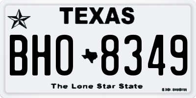 TX license plate BHO8349