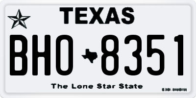 TX license plate BHO8351