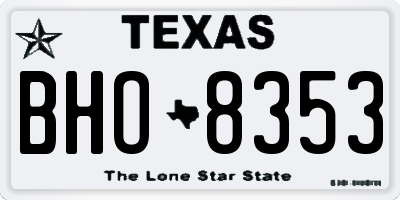 TX license plate BHO8353