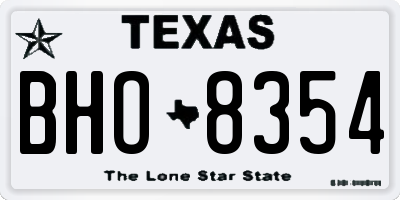 TX license plate BHO8354