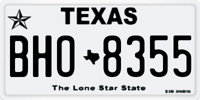 TX license plate BHO8355