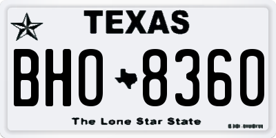 TX license plate BHO8360