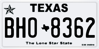 TX license plate BHO8362