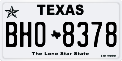 TX license plate BHO8378