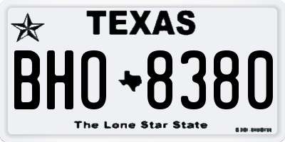 TX license plate BHO8380