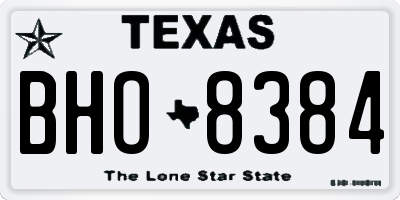 TX license plate BHO8384