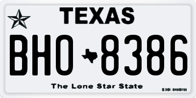 TX license plate BHO8386