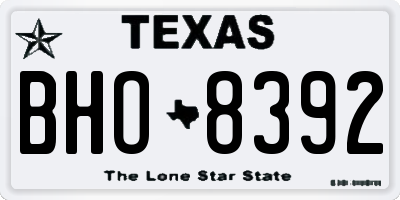 TX license plate BHO8392