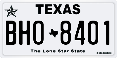 TX license plate BHO8401