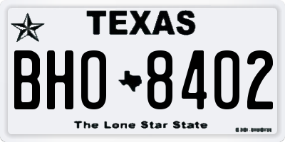 TX license plate BHO8402