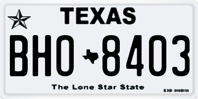 TX license plate BHO8403