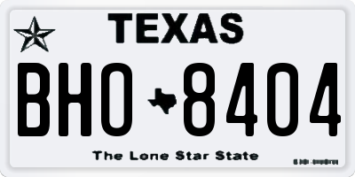 TX license plate BHO8404