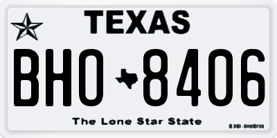 TX license plate BHO8406