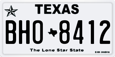 TX license plate BHO8412