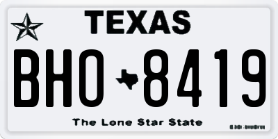 TX license plate BHO8419