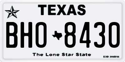 TX license plate BHO8430