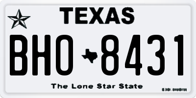 TX license plate BHO8431