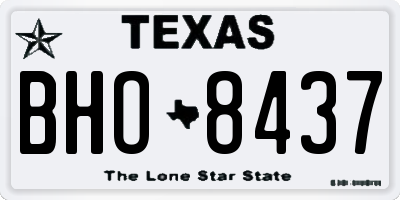 TX license plate BHO8437