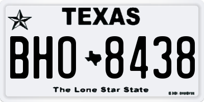 TX license plate BHO8438