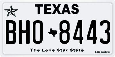 TX license plate BHO8443