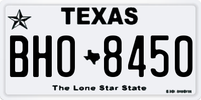 TX license plate BHO8450