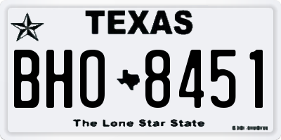 TX license plate BHO8451