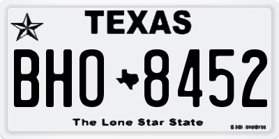 TX license plate BHO8452