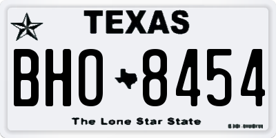 TX license plate BHO8454