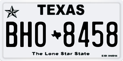 TX license plate BHO8458