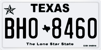 TX license plate BHO8460