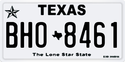 TX license plate BHO8461