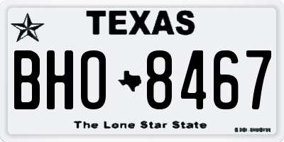 TX license plate BHO8467