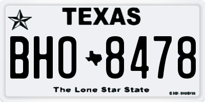 TX license plate BHO8478