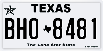 TX license plate BHO8481
