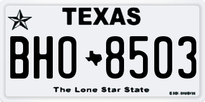 TX license plate BHO8503