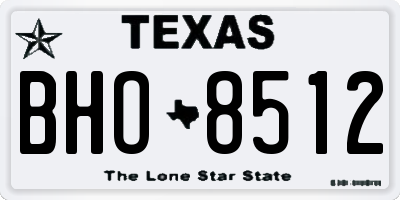 TX license plate BHO8512
