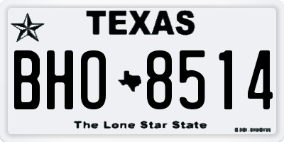 TX license plate BHO8514