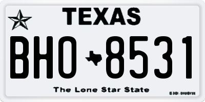 TX license plate BHO8531