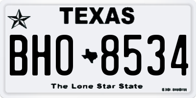 TX license plate BHO8534